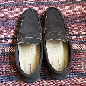 Nordstrom Men’s Dark Brown Suede Penny Loafers 10.5